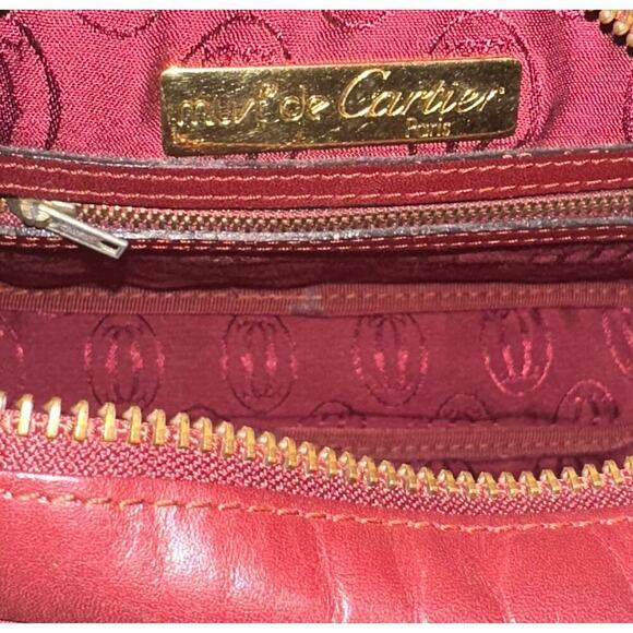 Cartier Must de Cartier Burgundy Leather Crossbody Shoulder Bag With Dustbag - Picture 11 of 16